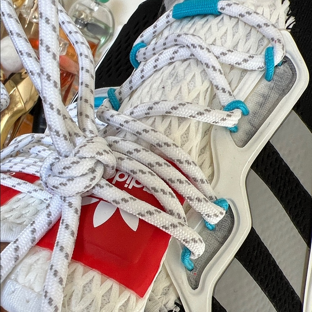Adidas ZX 2K Boost Black and White Sneakers with Red and Blue Accents - Picture 13 of 14